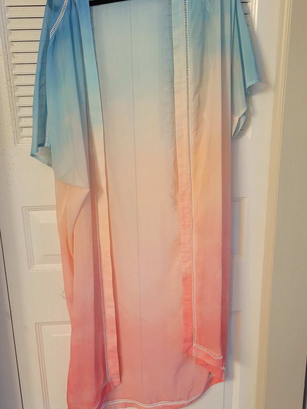 Pink Lily Ombre Blue to Pink Duster Kimono